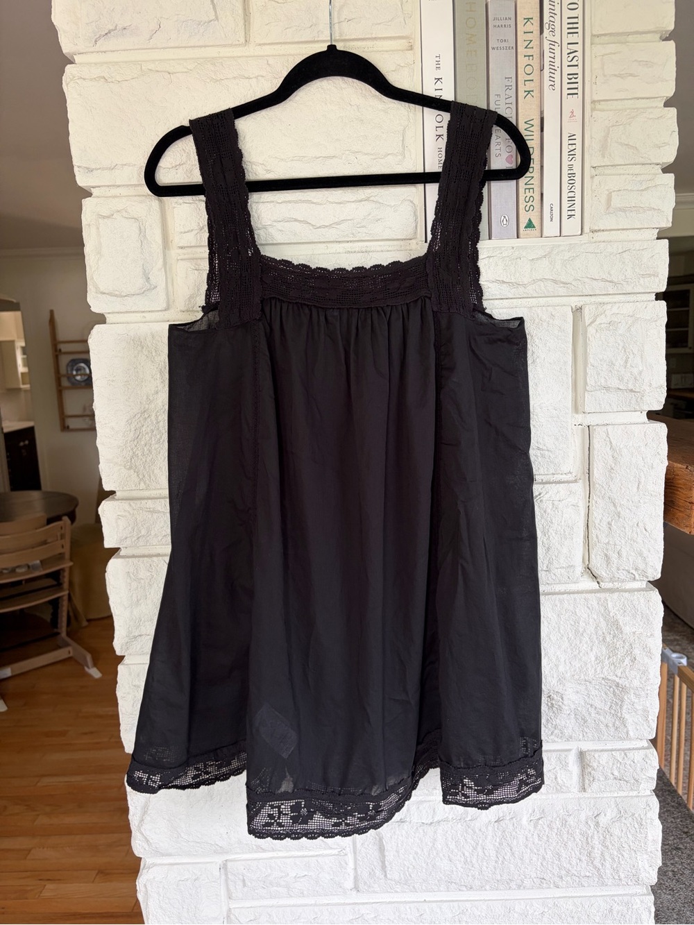 J.CREW Lace-trim Mini Beach Dress Black Size Medium - Picture 11 of 16